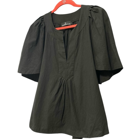 Tuckernuck Pomander Place Finley Flutter Sleeve Top Size M Short Sleeve Black - Picture 5 of 12